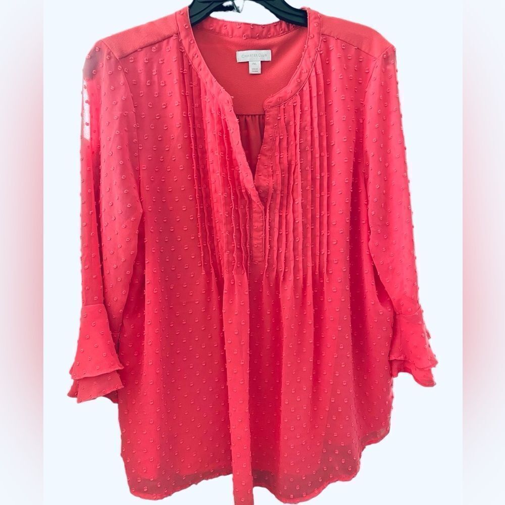 611 - PINK EMBOSSED TOP BY CHARTER CLUB, sz PXL
